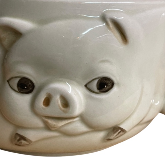 Vtg OTAGIRI 3D Piggy soup bowl mug 1980 relief pig EUC - Picture 7 of 11